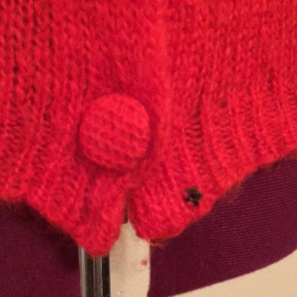 Vintage 1960-70’s Cherry Red Wool Sweater - Picture 6 of 7